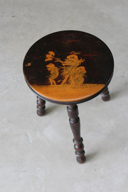 Small Flower Fairies Ebonised Stool - Kernow Furniture