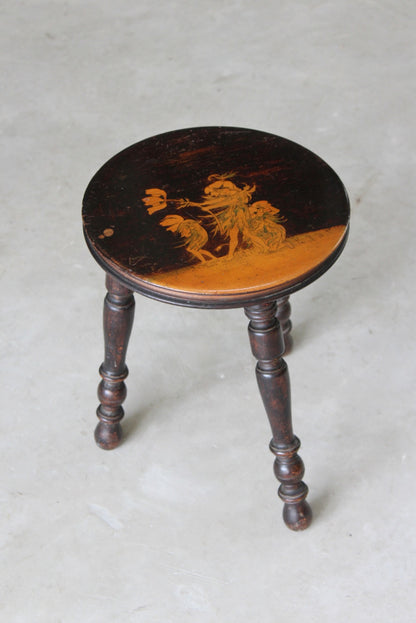 Small Flower Fairies Ebonised Stool - Kernow Furniture