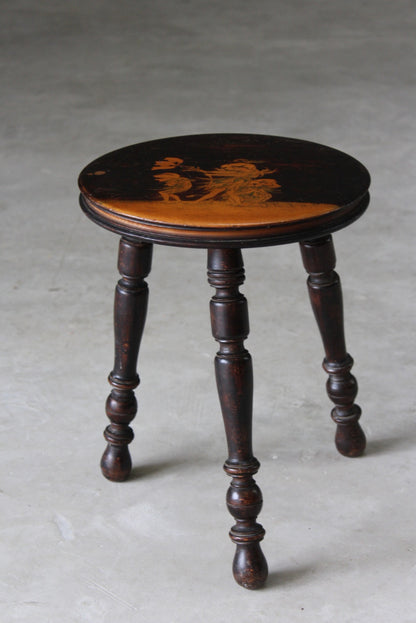 Small Flower Fairies Ebonised Stool - Kernow Furniture