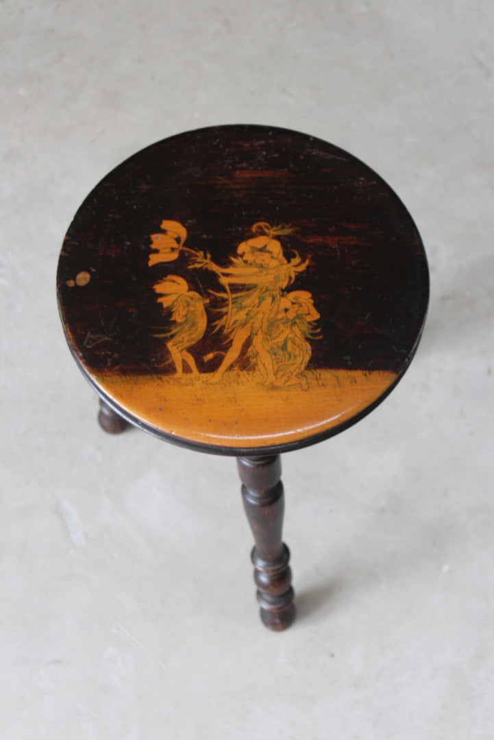 Small Flower Fairies Ebonised Stool - Kernow Furniture