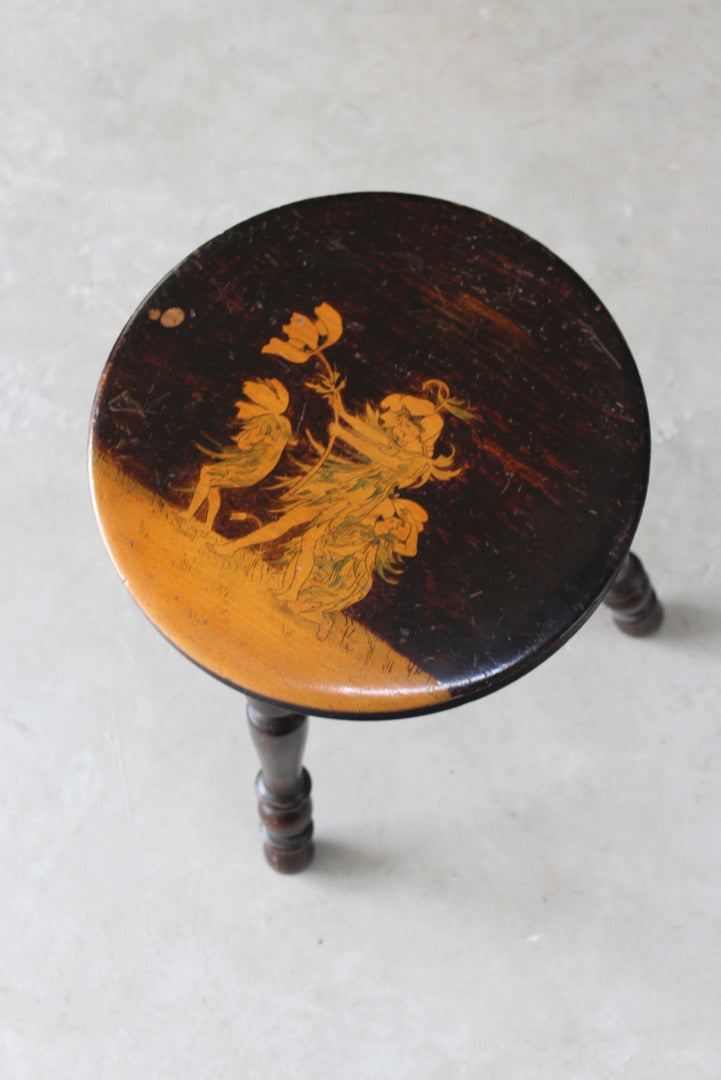 Small Flower Fairies Ebonised Stool - Kernow Furniture