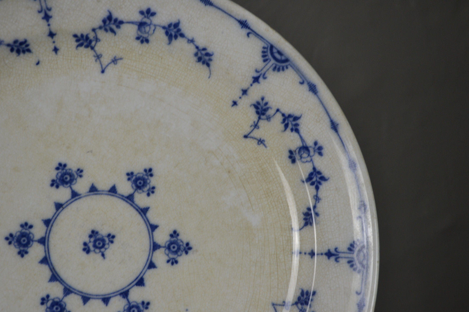 Mintons Danish Blue & White Large Plate Platter - Kernow Furniture