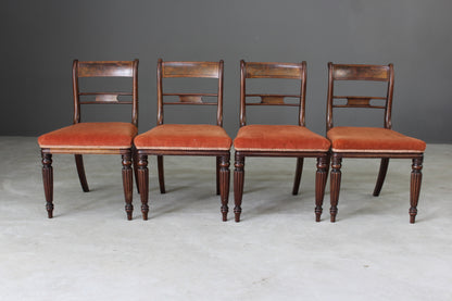 4 Antique Mahogany Bar Back Dining Chairs - Kernow Furniture