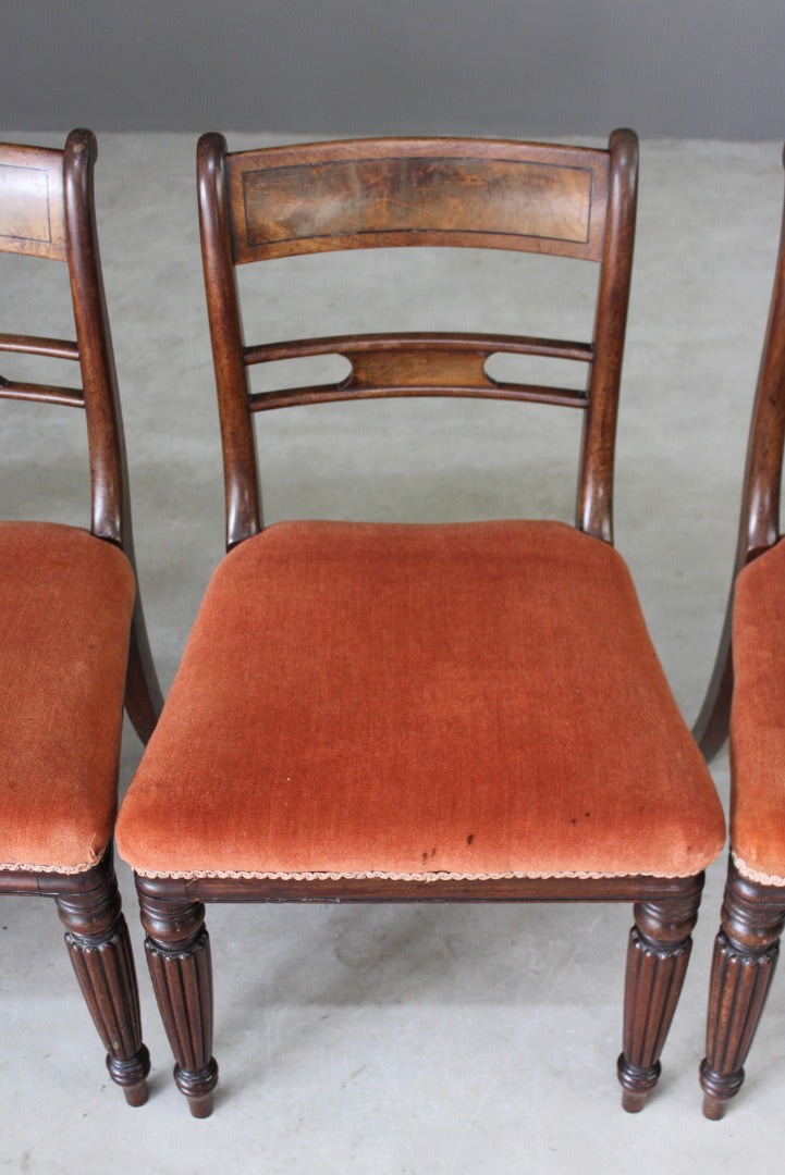 4 Antique Mahogany Bar Back Dining Chairs - Kernow Furniture