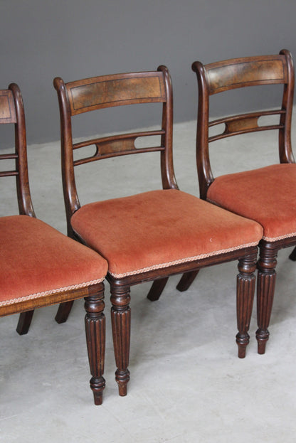 4 Antique Mahogany Bar Back Dining Chairs - Kernow Furniture