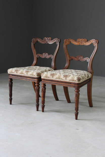 Pair Antique Rosewood Dining Chairs - Kernow Furniture