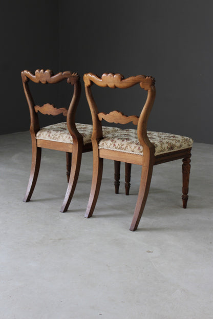 Pair Antique Rosewood Dining Chairs - Kernow Furniture