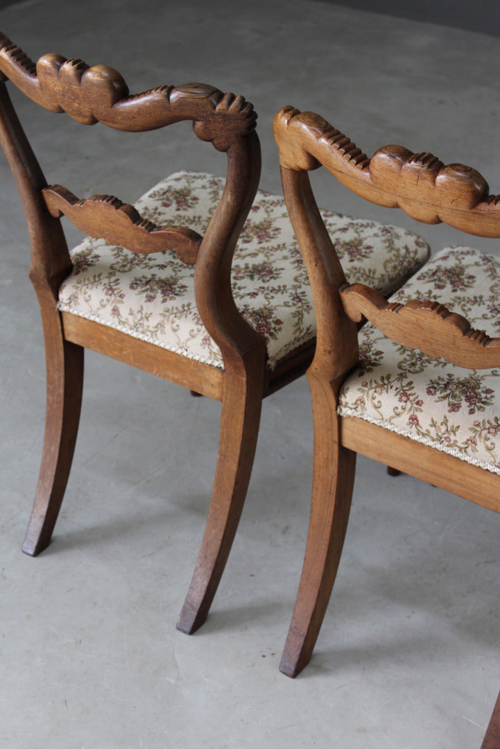 Pair Antique Rosewood Dining Chairs - Kernow Furniture