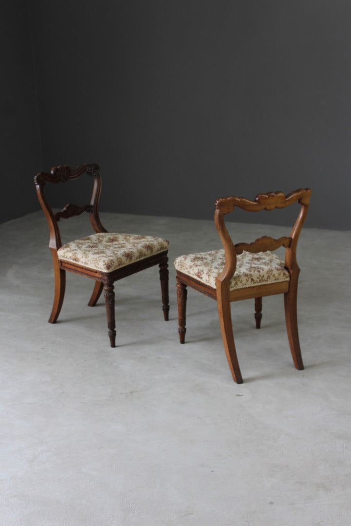 Pair Antique Rosewood Dining Chairs - Kernow Furniture