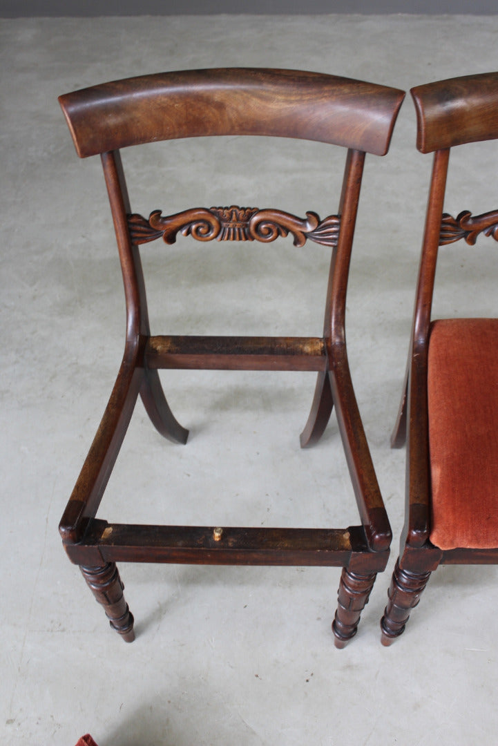 Pair Antique Mahogany Dining Chairs - Kernow Furniture