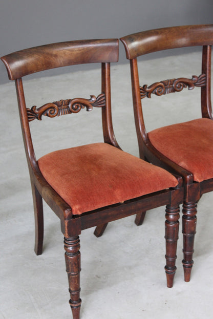 Pair Antique Mahogany Dining Chairs - Kernow Furniture