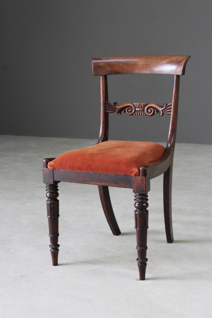 Single Antique Mahogany Dining Chair - Kernow Furniture