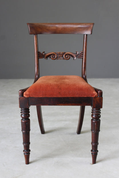 Single Antique Mahogany Dining Chair - Kernow Furniture