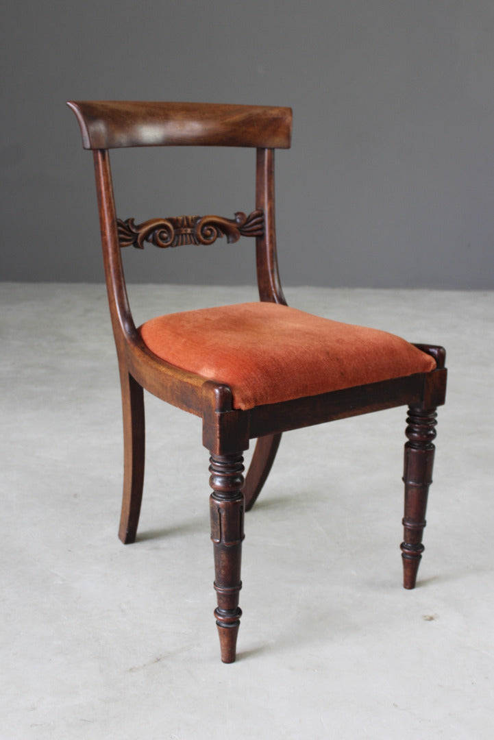 Single Antique Mahogany Dining Chair - Kernow Furniture