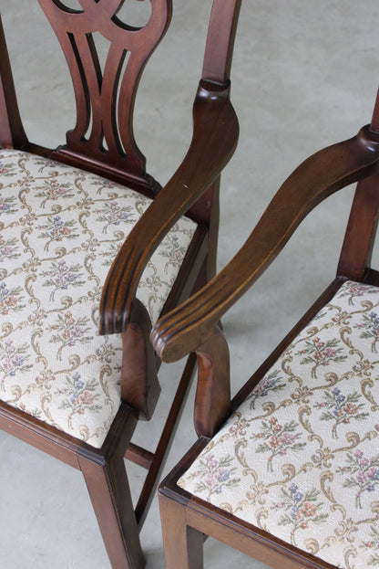 Pair Georgian Style Carver Chairs - Kernow Furniture