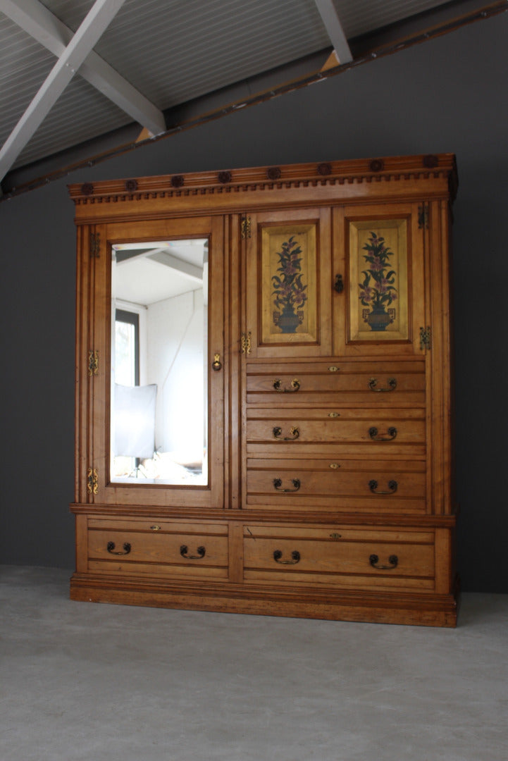 Antique Edwards & Roberts Ash Wardrobe - Kernow Furniture