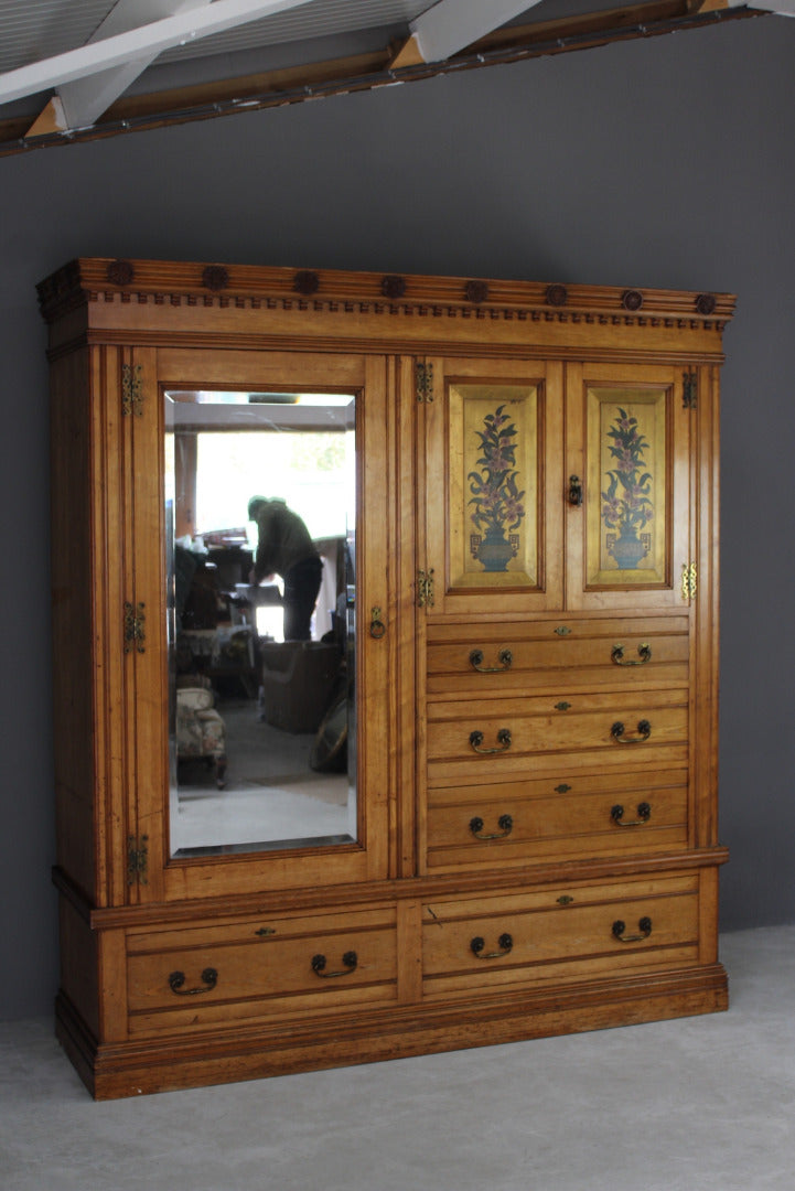 Antique Edwards & Roberts Ash Wardrobe - Kernow Furniture