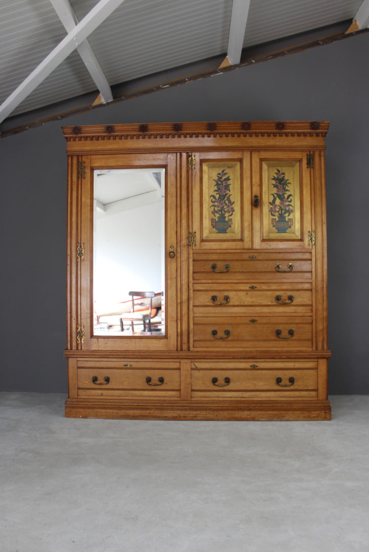 Antique Edwards & Roberts Ash Wardrobe - Kernow Furniture