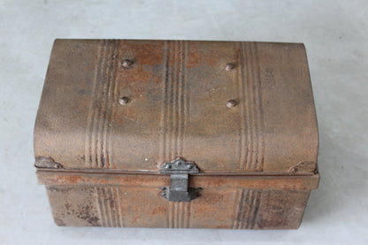 Vintage Metal Tin Trunk - Kernow Furniture