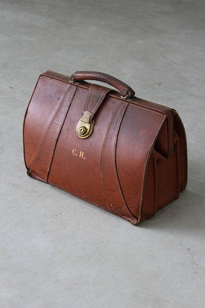 Vintage Brown Leather Briefcase - Kernow Furniture