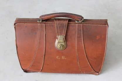 Vintage Brown Leather Briefcase - Kernow Furniture