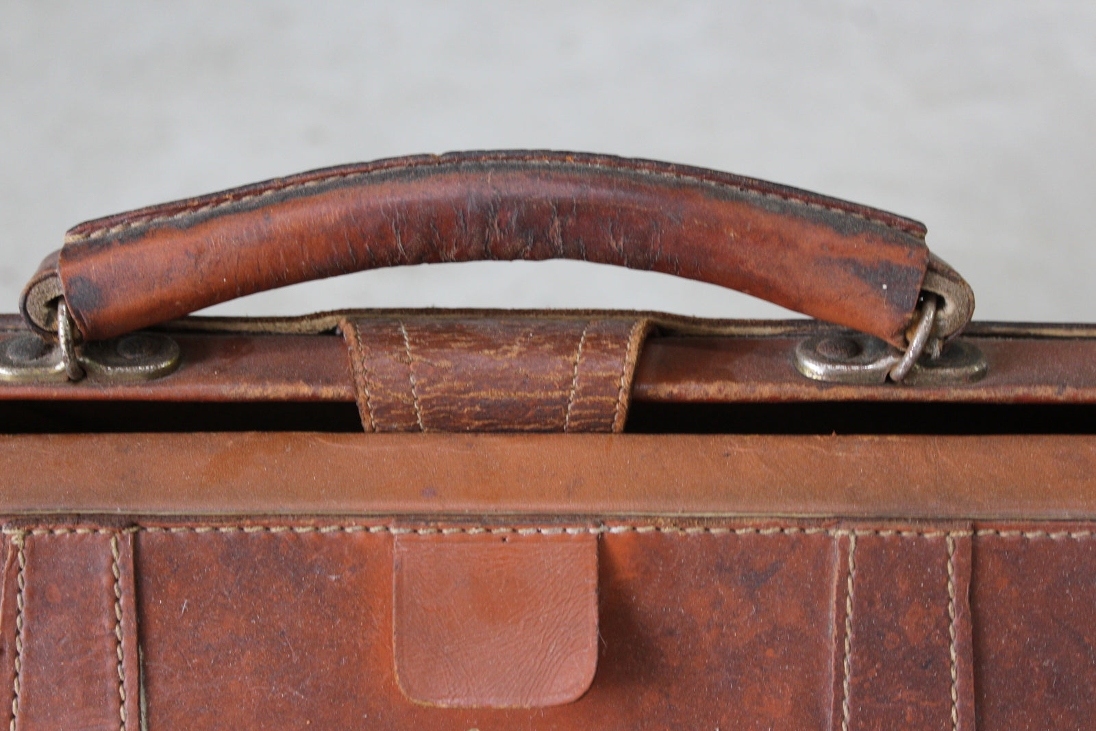 Vintage Brown Leather Briefcase - Kernow Furniture