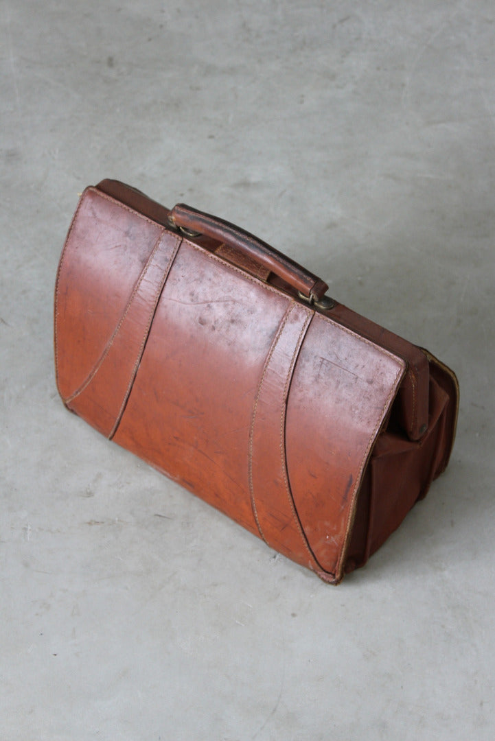 Vintage Brown Leather Briefcase - Kernow Furniture