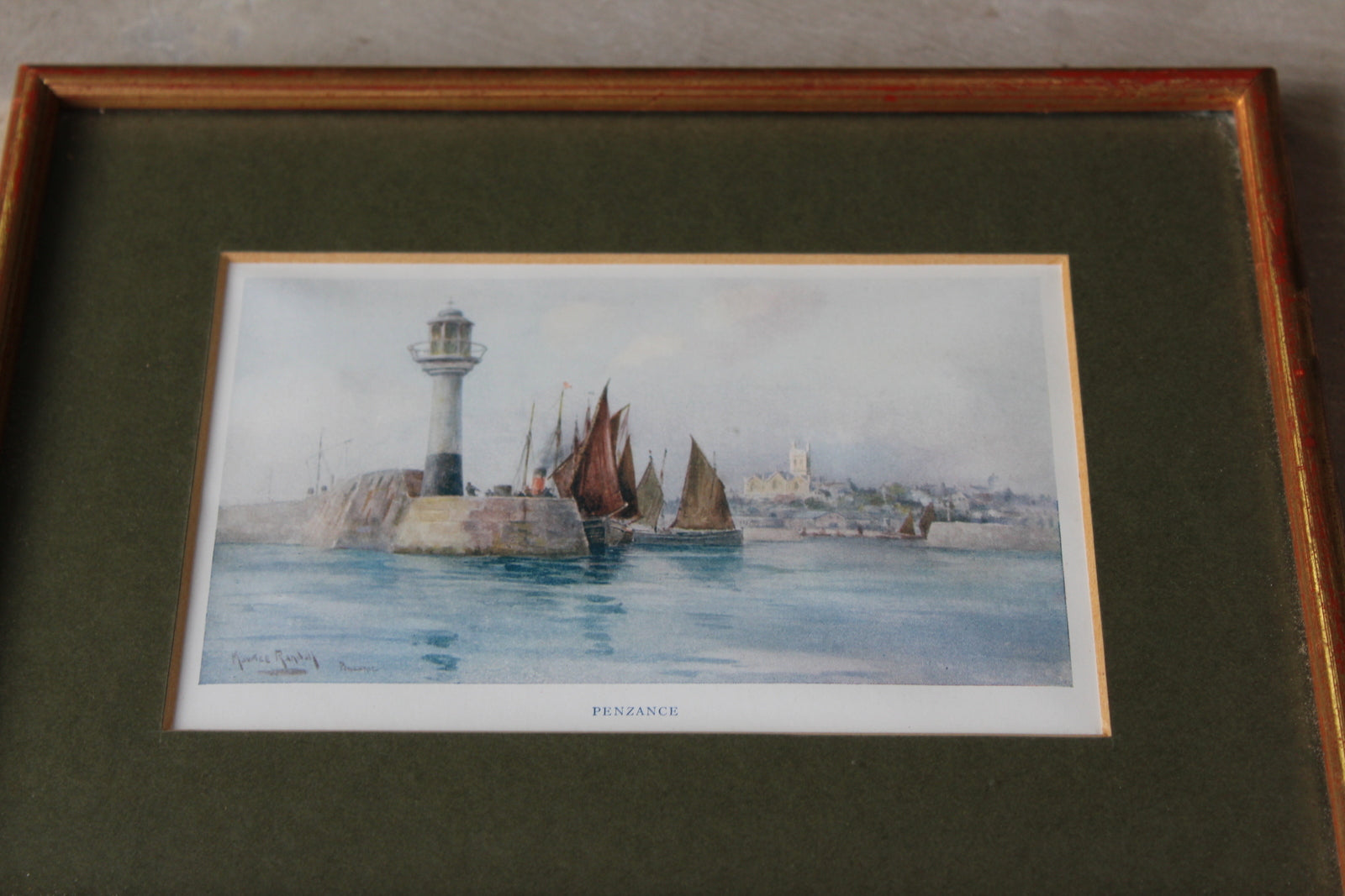 Vintage Framed Cornish Landmark Pictures - Kernow Furniture