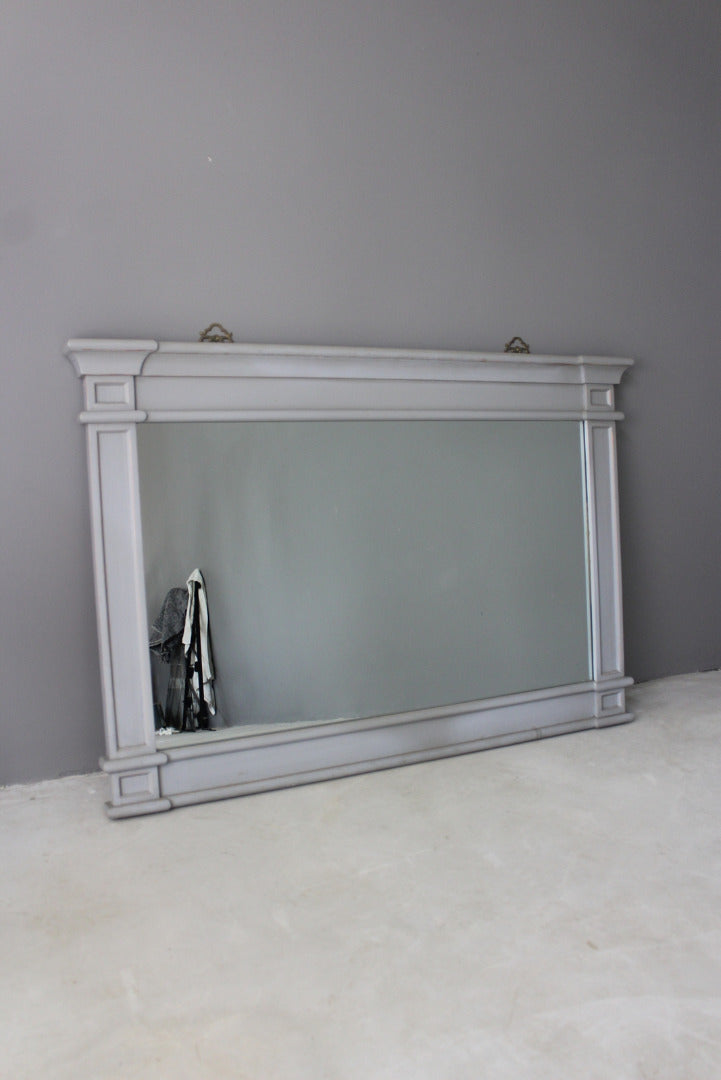 Grey Painted Overmantle Mirror - Kernow Furniture