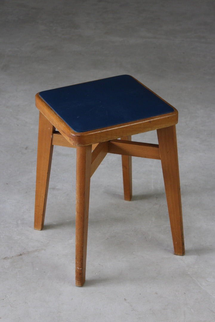 Small Retro Beech Stool - Kernow Furniture