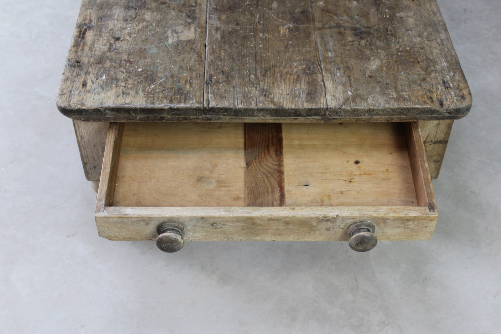 Rustic Antique Large Pine Coffee Table - Kernow Furniture