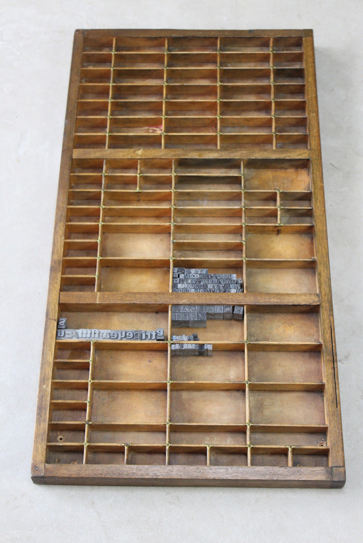 Antique Printers Tray & Letters - Kernow Furniture