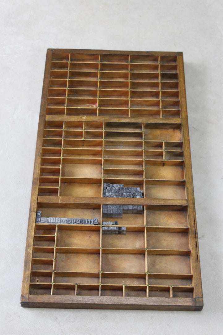 Antique Printers Tray & Letters - Kernow Furniture
