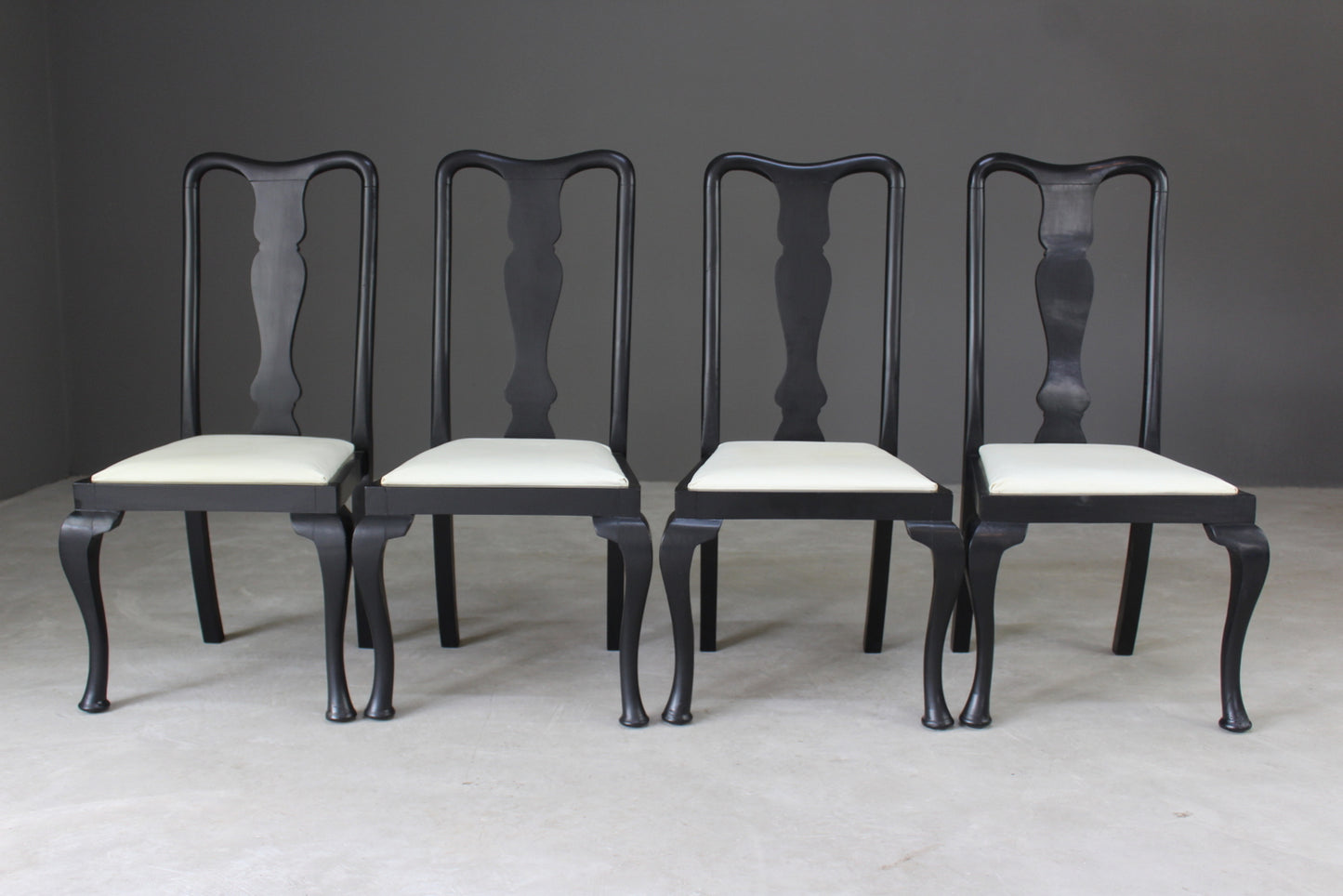 Set 4 Queen Anne Style Dining Chairs - Kernow Furniture