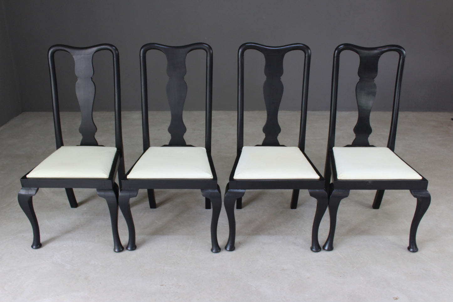 Set 4 Queen Anne Style Dining Chairs - Kernow Furniture