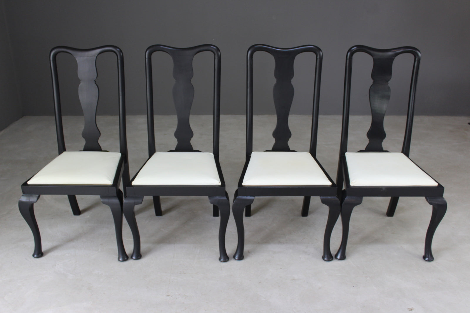 Set 4 Queen Anne Style Dining Chairs - Kernow Furniture