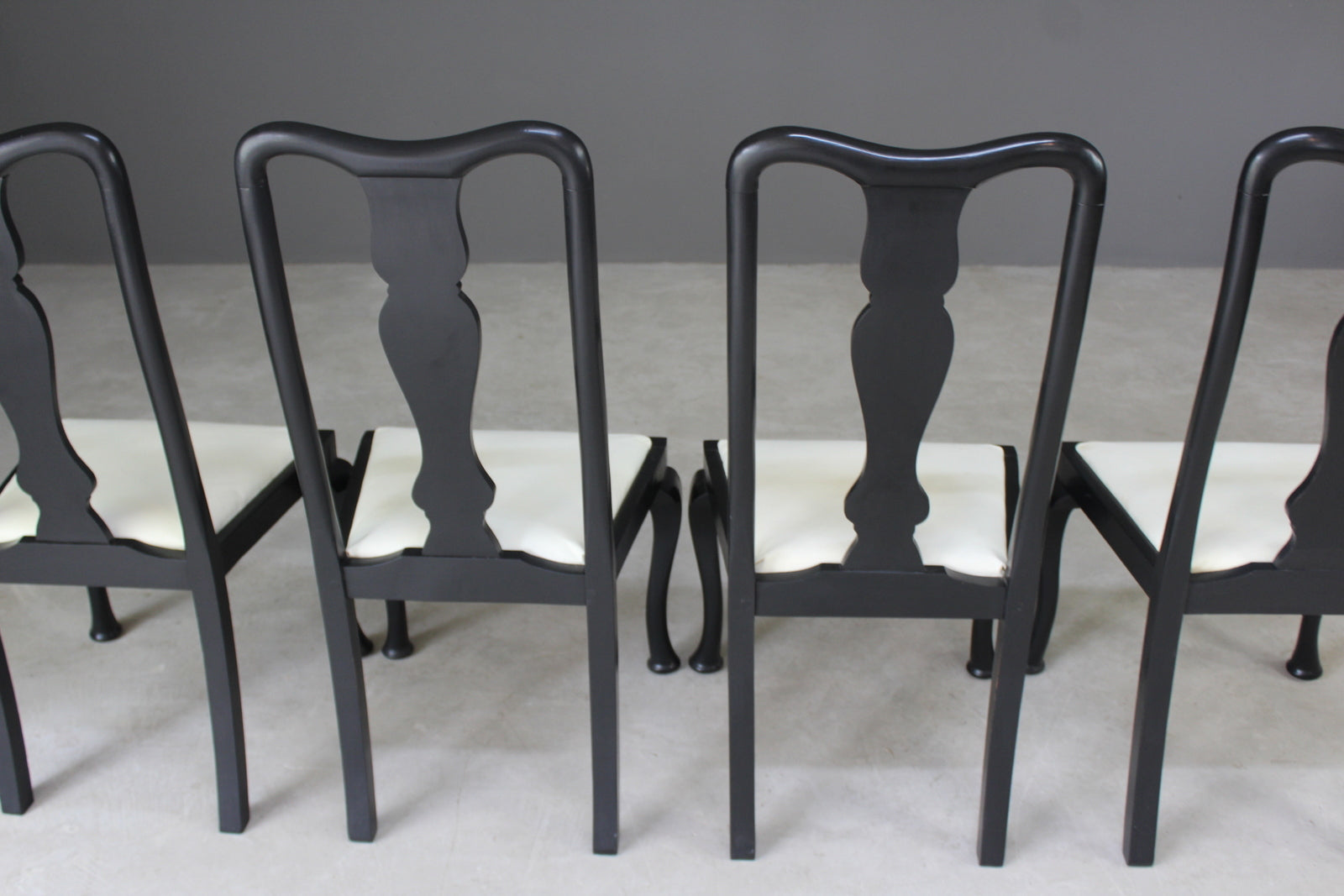 Set 4 Queen Anne Style Dining Chairs - Kernow Furniture