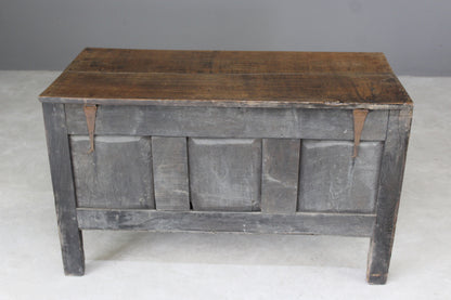 Antique Oak Carved Coffer - Kernow Furniture