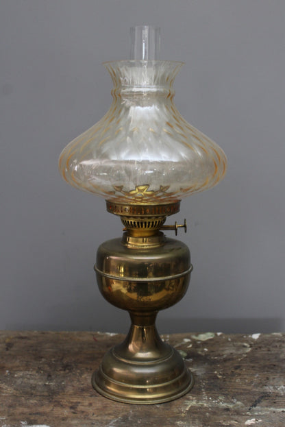 Antique Duplex Brass Oil Lamp - Kernow Furniture