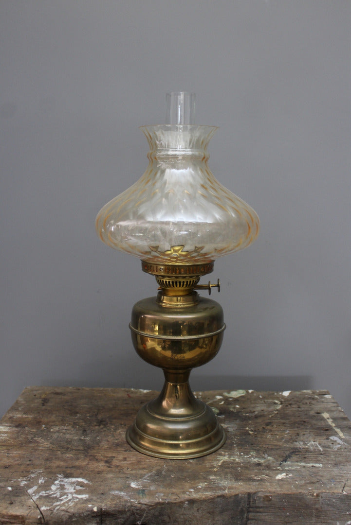 Antique Duplex Brass Oil Lamp - Kernow Furniture