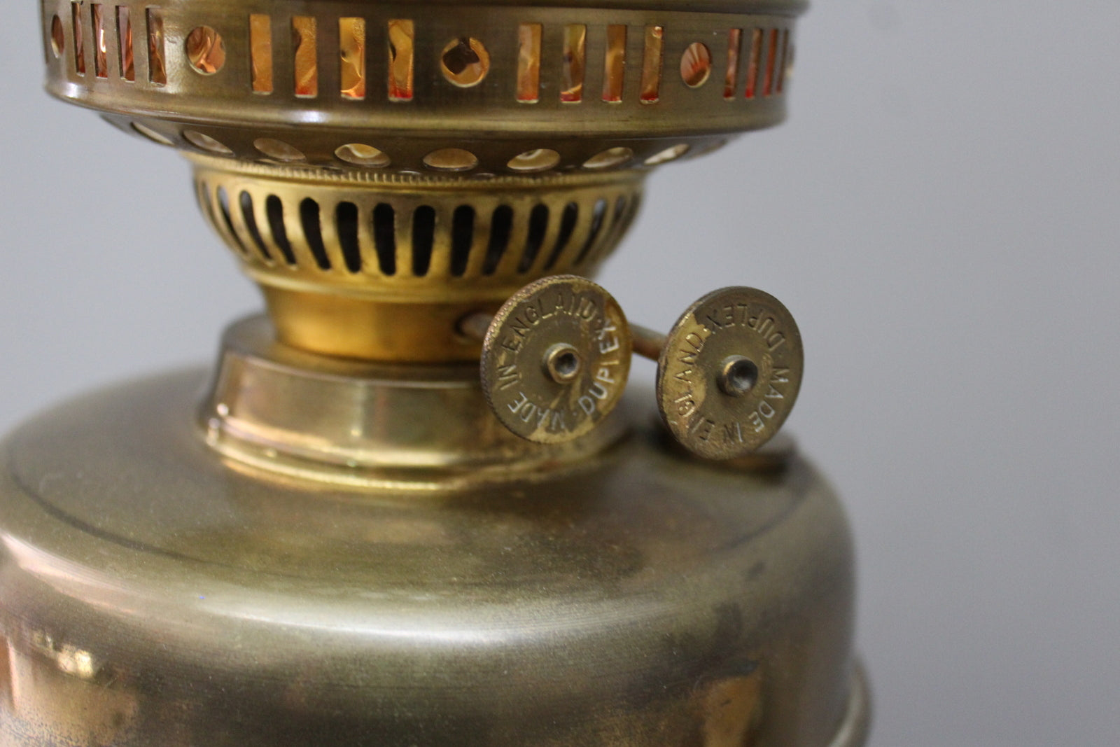 Antique Duplex Brass Oil Lamp - Kernow Furniture