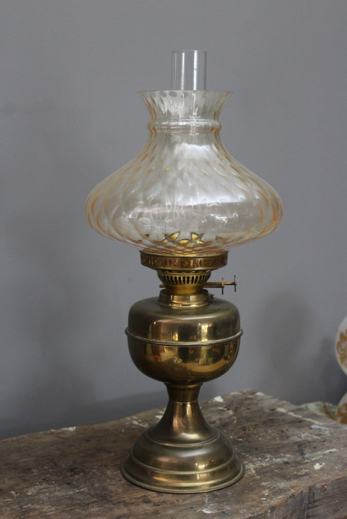 Antique Duplex Brass Oil Lamp - Kernow Furniture