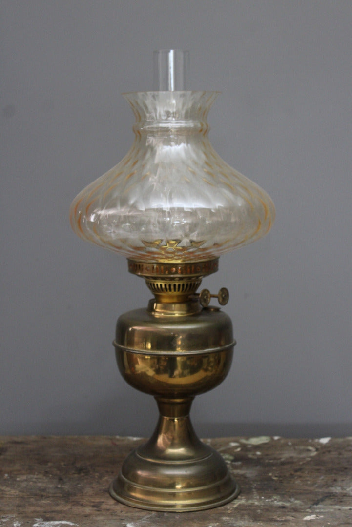 Antique Duplex Brass Oil Lamp - Kernow Furniture