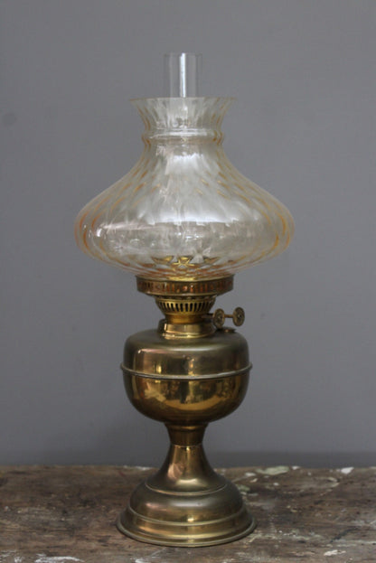 Antique Duplex Brass Oil Lamp - Kernow Furniture