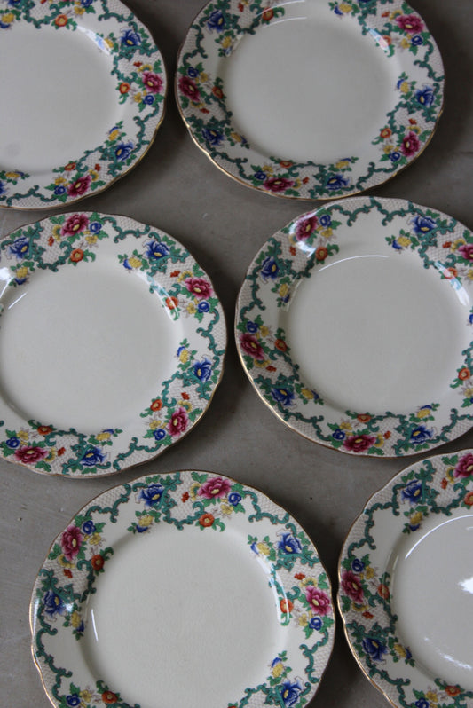 Royal Cauldon Victoria 6 x Breakfast Plates - Kernow Furniture