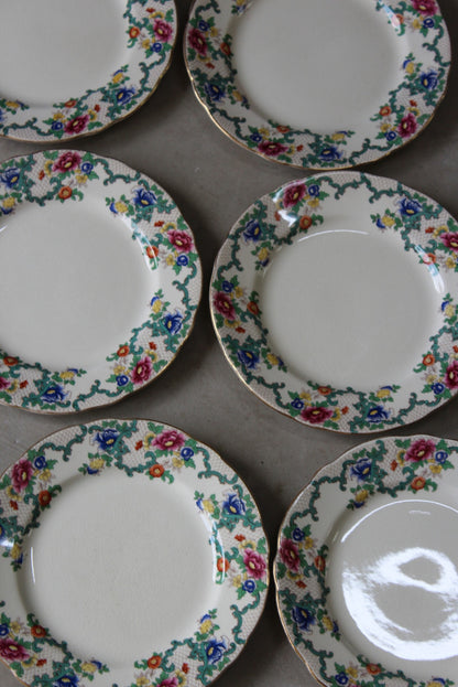 Royal Cauldon Victoria 6 x Breakfast Plates - Kernow Furniture