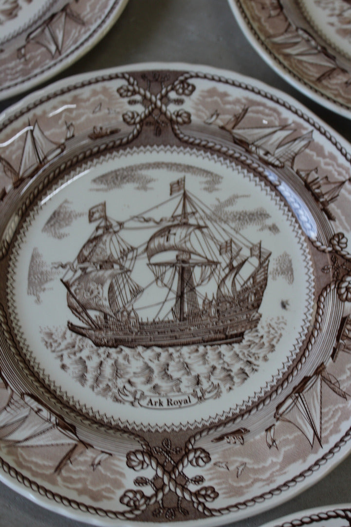 6 Masons Ship Ironstone Transferware Dinner Plates - Kernow Furniture