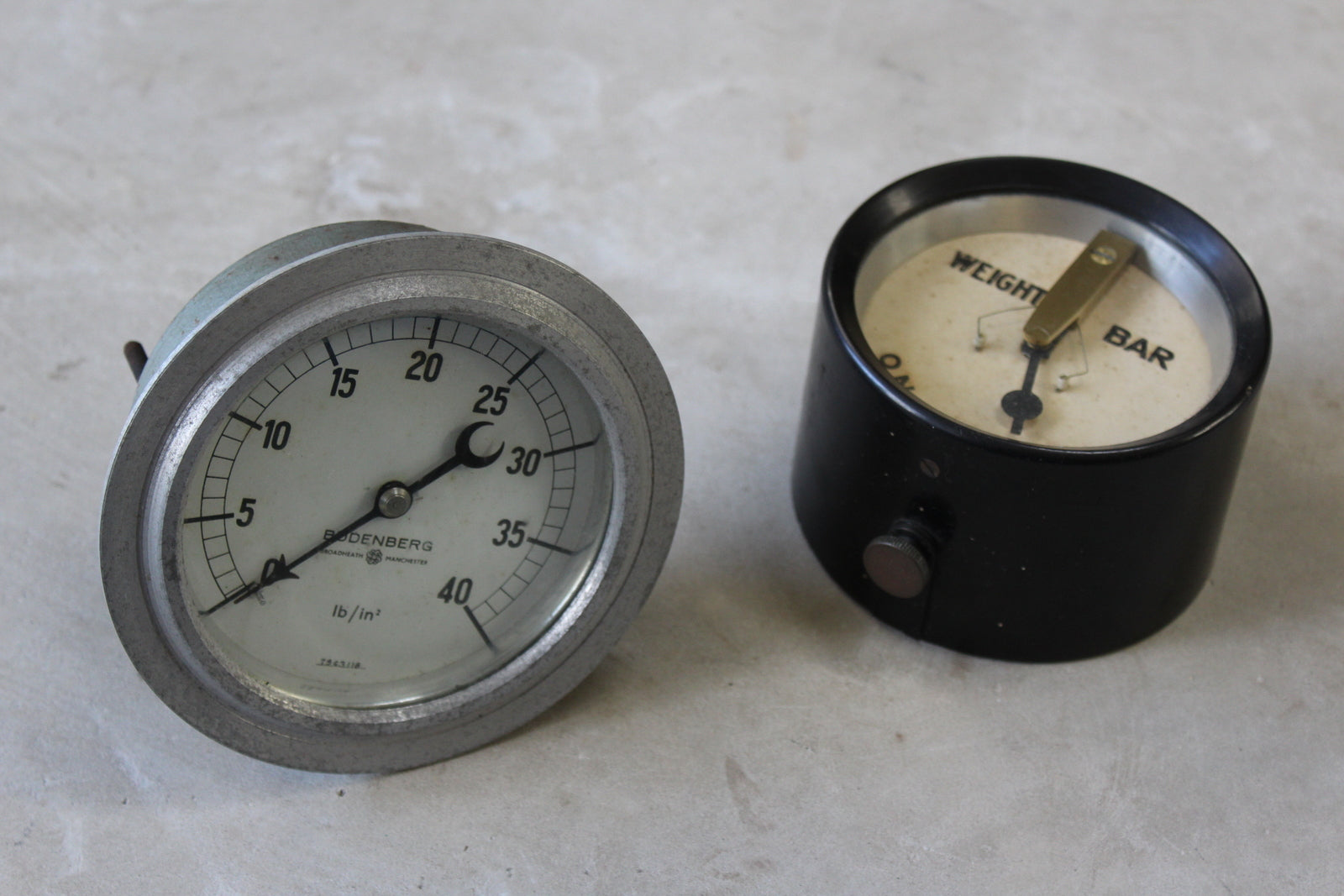 Pair Vintage Pressure Gauges - Kernow Furniture