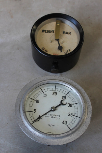 Pair Vintage Pressure Gauges - Kernow Furniture