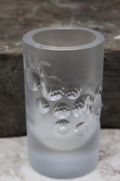Retro Frosted Glass Vase - Kernow Furniture